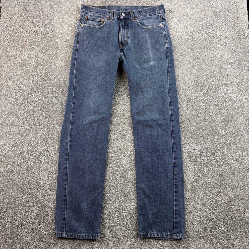 Levi's 505 Jeans Mens 31x34 Blue Denim Straight Leg Regular Fit 505-0216